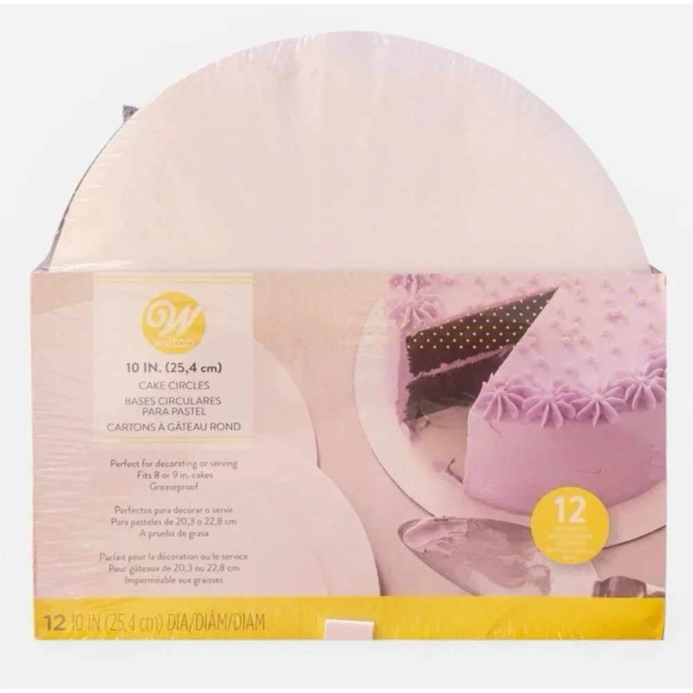Wilton 10 in. Cake Boards Circles 12 Count Fits 8 - 9 inch Cakes White USA Made